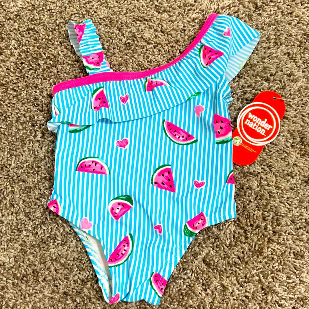 WonderNation Watermelon swimsuit size 12month